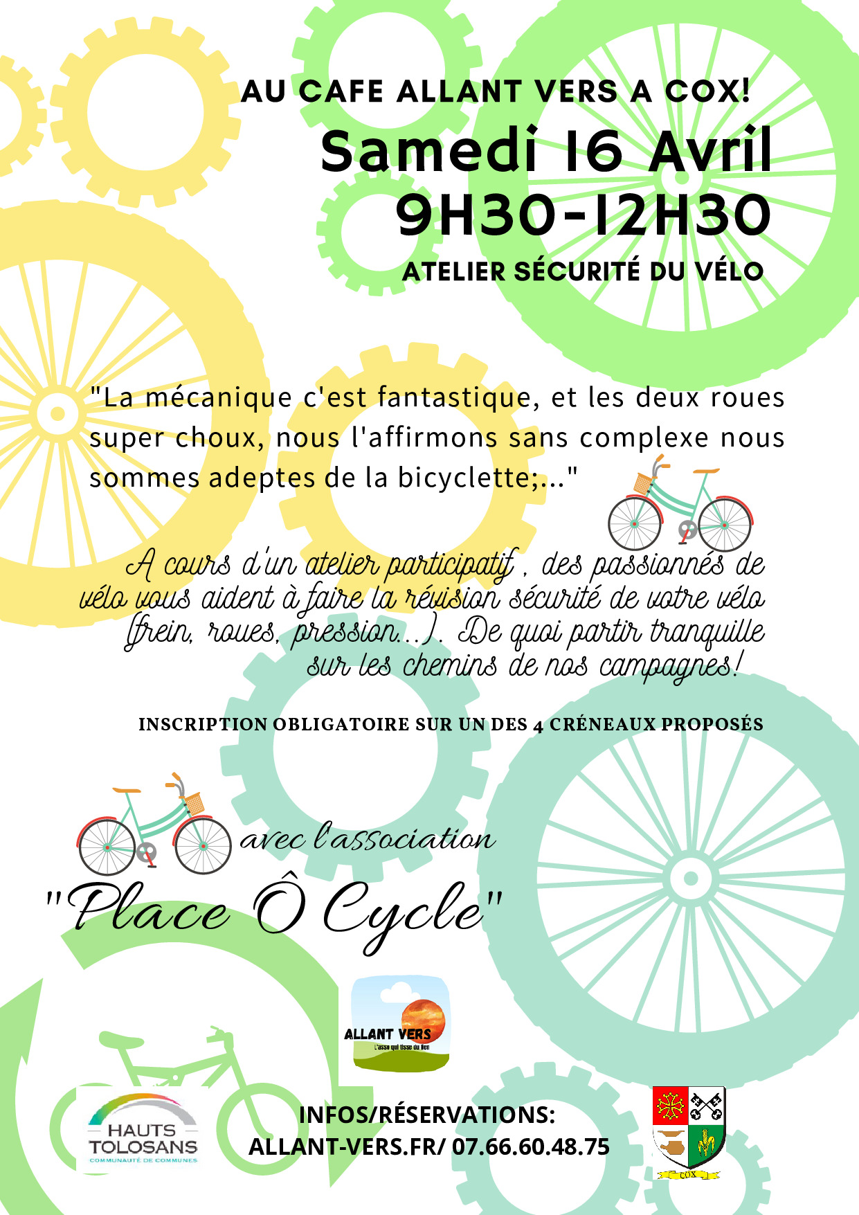 Allant vers - Mecano - Atelier sécurité vélo avec l'asso Place ô Cycle