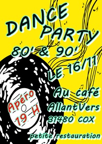 Allant Vers Cox, affiche dance Party