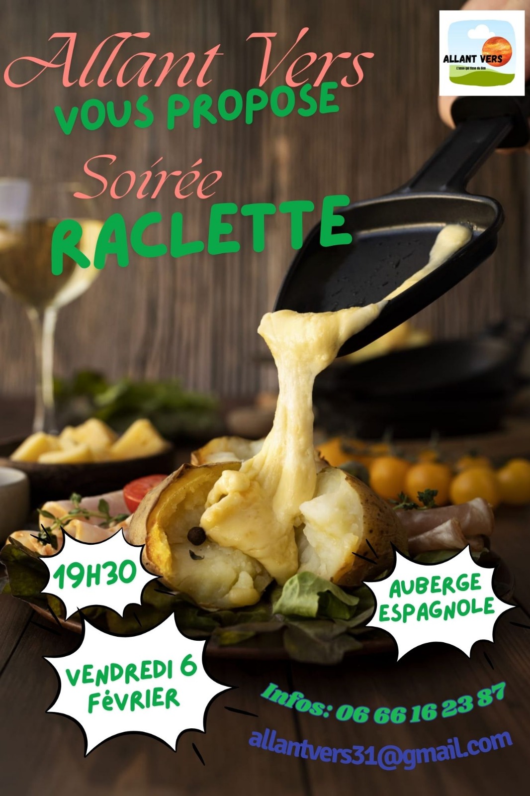 Allant Vers, Affiche Soirée Raclette