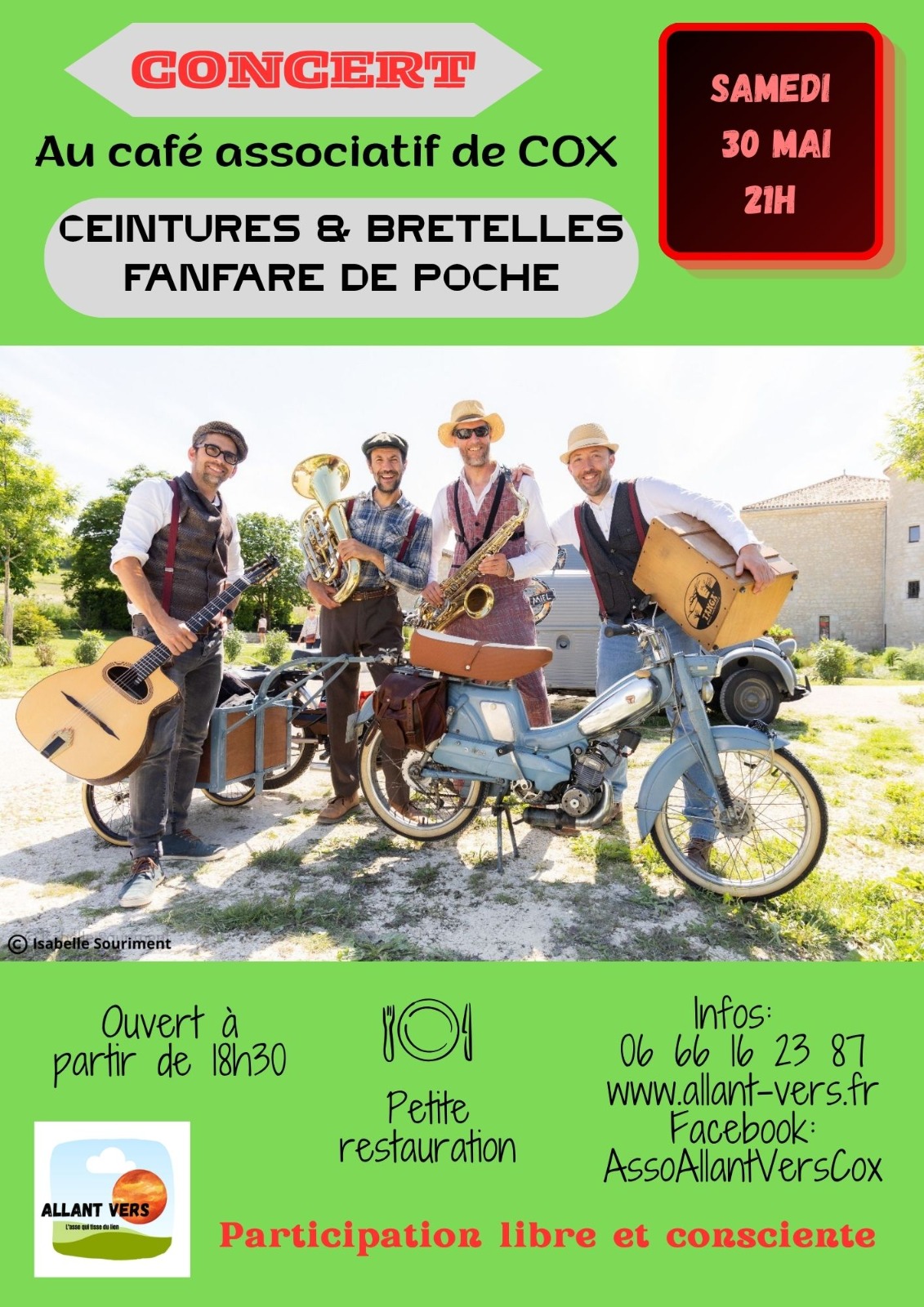Allant Vers, Affiche Concert Ceintures et Bretelles