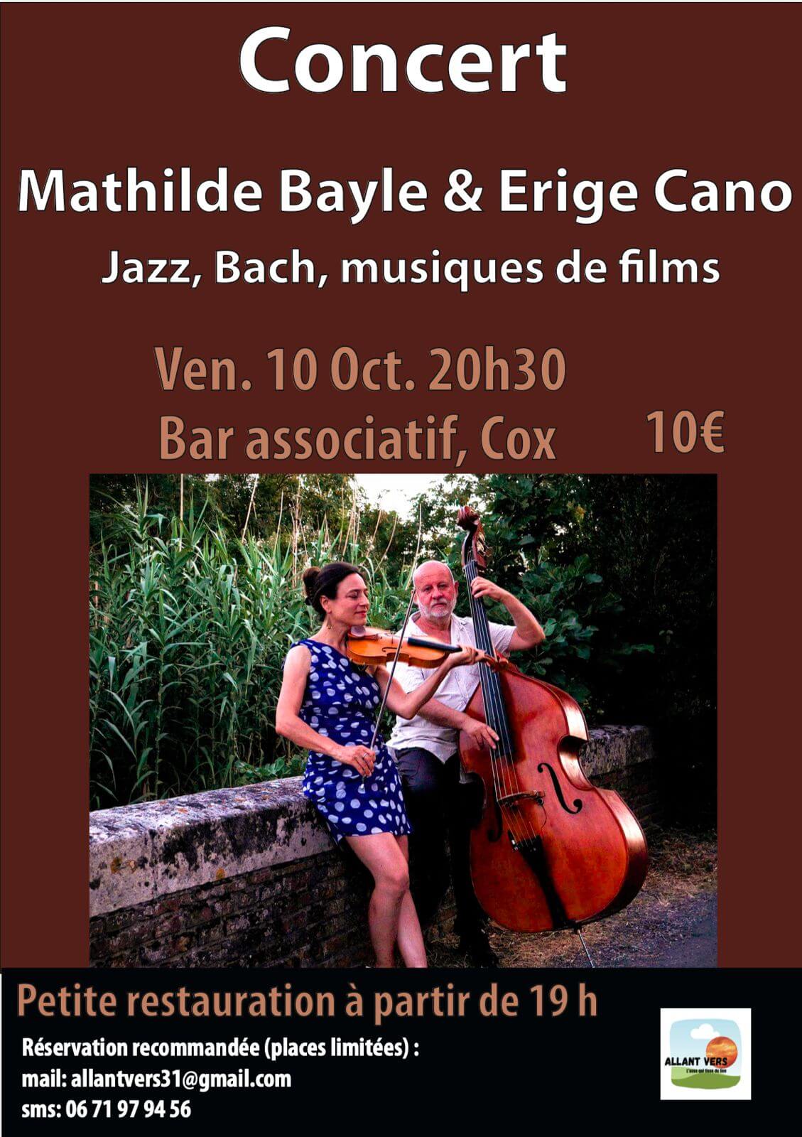 Affiche, Concert Duo Mathilde Bayle et Erige Cano